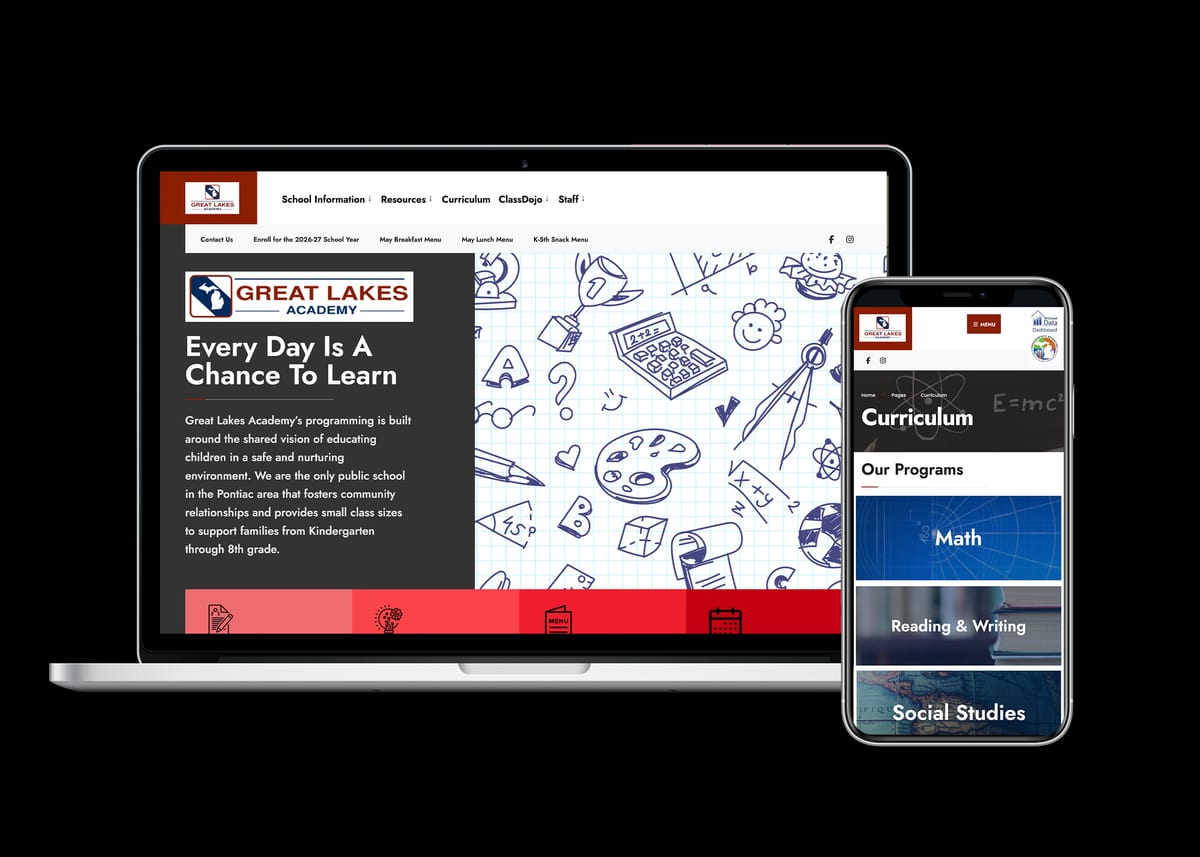 Great Lakes Academy — website designed and built by 360 Design Partners