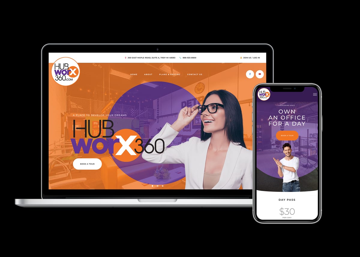 HUBworx360 — website designed and built by 360 Design Partners